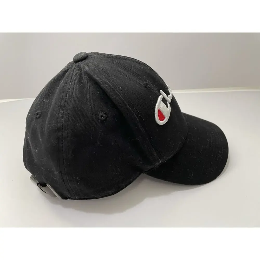 Champion Baseball Cap Hat Men's Black Adjustable with Embroidered Logo